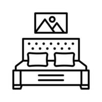 Schlafzimmer Vektor Gliederung Symbol . einfach Lager Illustration Lager