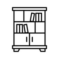 Bücherregal Vektor Gliederung Symbol . einfach Lager Illustration Lager