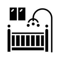 Baby Zimmer Vektor solide Symbol . einfach Lager Illustration Lager