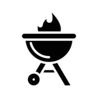 Grill Vektor solide Symbol . einfach Lager Illustration Lager