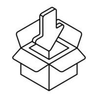 ein editierbar Design Symbol von Verpackung vektor