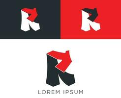 alfabet 'r' logotyp vektor mall med abstrakt form