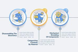 e-papperskorg återvinning steg vektor infographic mall