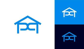 abstrakt hus logotyp med brev sid vektor