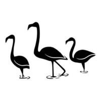 Flamingo Silhouette schwarz Vektor. Tierwelt Silhouetten vektor