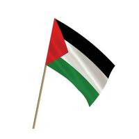 palestina flagga isolerat på vit.viftande flagga av palestina vektor