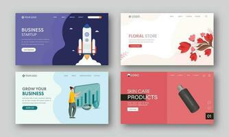 olika typer av mottaglig webb baner eller landning sida för företag. vektor