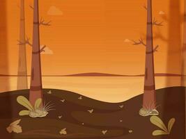 Herbst oder fallen Jahreszeit Natur Hintergrund im Orange und braun Farbe. vektor