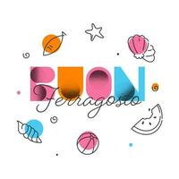 bunt buon ferragosto Schriftart auf Weiß Hintergrund. vektor