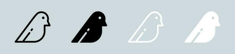 Vogel Symbol einstellen im schwarz und Weiß. Flügel Zeichen Vektor Illustration.
