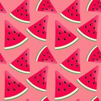 sommar vattenmelon sömlös mönster på rosa bakgrund vektor