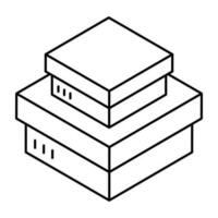 ett redigerbar design ikon av kartonger vektor