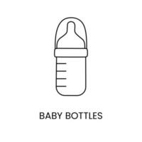 Flasche zum Babys Symbol Linie im Vektor, Illustration von Kinder- Teller. vektor