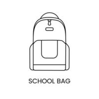 Schule Tasche Linie Symbol im Vektor, Illustration Rucksack zum Kinder online speichern. vektor