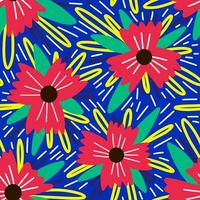 saftig hell Blumen- Sommer- nahtlos patten Hintergrund vektor