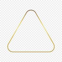 guld lysande avrundad triangel ram vektor
