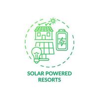 Konzeptikone für solarbetriebene Resorts vektor