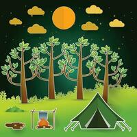 Landschaft.Wandern und Camping. Vektor-Illustration vektor