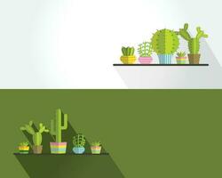 en saftig växter och kaktus vektor