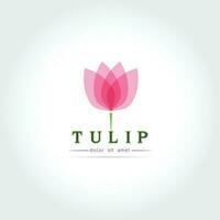 einfach Tulpe Knospe mit Blätter Design vektor