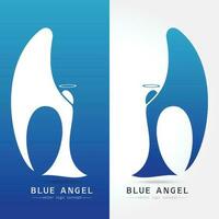 Blau Engel - - Vektor Logo Konzept Illustration