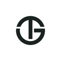 t g monogram logotyp vektor design illustration
