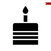 Geburtstag Kuchen Glyphe Symbol vektor