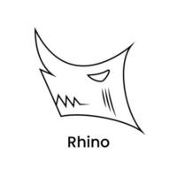 illustration av huvud noshörning med linje konst stil. enkel, minimal och kreativ begrepp. Begagnade för logotyp, ikon, symbol eller maskot. lämplig för varumärke identitet vektor