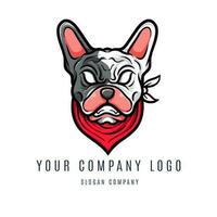 arg djur- buldog minimalistisk logotyp vektor