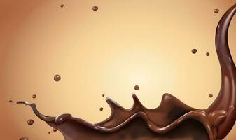 choklad sås krona stänk effekt i 3d illustration vektor