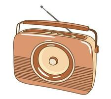 retro Radio. Vektor isoliert Illustration.