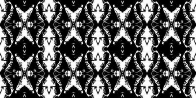 nahtlos Batik Muster, geometrisch Stammes- Muster, es ähnelt ethnisch Boho, aztekisch Stil, ikat Stil.Luxus dekorativ Stoff schwarz und Weiß nahtlos Muster zum berühmt Banner. vektor