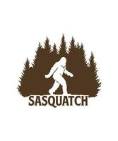 sasquatch Bigfoot Illustration Vektor T-Shirt Design