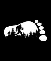 sasquatch storfot illustration vektor tshirt design