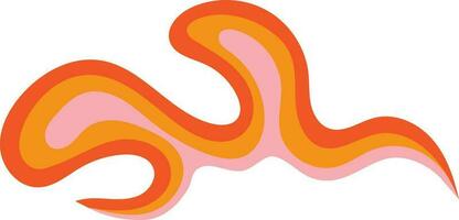förvärra orange retro vågig psychedelic element illustration vektor