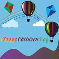 heiß Luft Ballon im Himmel und Hintergrund glücklich Kinder Tag für Design Hintergrund abstrakt. vektor