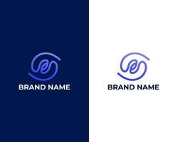 Linie Kunst Brief s Logo Design Vorlage vektor
