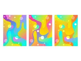 Gradient Flüssigkeit Kunst abstrakt Hintergrund im drei Möglichkeit. können Sein benutzt wie Vorlage oder Startseite Design. vektor