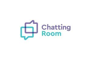 chatten Linie Logo Design vektor