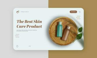 bäst hudvård produkt baserad landning sida eller webb baner layout för reklam. vektor