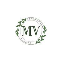 mv Initiale Schönheit Blumen- Logo Vorlage vektor