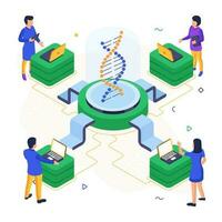 DNA Illustration im isometrisch Design vektor