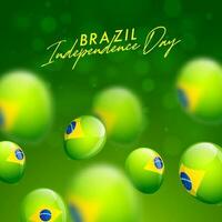 Brasilien Unabhängigkeit Tag Feier Karte oder Poster Design dekoriert mit Luftballons im Brasilien Flagge Farbe. vektor