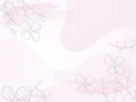 Linie Kunst Blumen mit Blätter dekoriert auf abstrakt Rosa Hintergrund. vektor