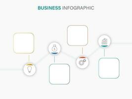 Geschäft Infografik Vorlage Layout mit vier Optionen Symbole und Kopieren Raum auf Weiß Hintergrund. vektor