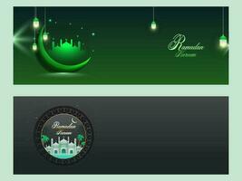 Ramadan kareem oder Ramadan Mubarak Header oder Banner Satz. vektor