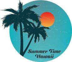 sommar tid hawaii t-shirt design vektor