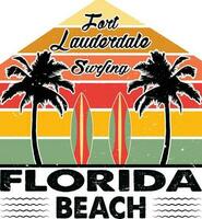 fort Lauderdale surfing florida strand t-shirt design vektor