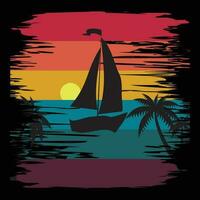 Sommer- Surfen Strand T-Shirt Design Vektor Illustration