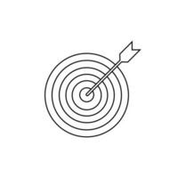 Ziel mit Pfeil Vektor Symbol. bullseye Illustration unterzeichnen. Bogenschießen Symbol.